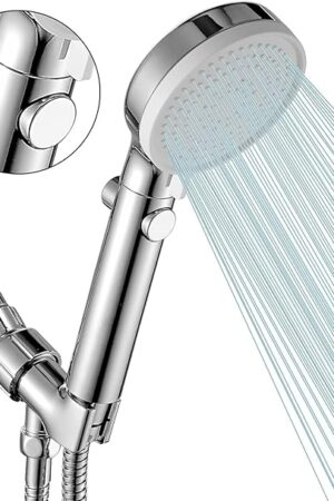 DOILIESE Shower Head with Handheld Shower Head with ON/Off Switch, 3-Modes High Pressure, with 60in Hose, Chrome Finish