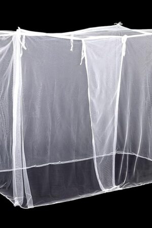 4 Corners Mosquito Net for Mosquiteros para Camas Bed Canopies Netting Bed Drapes Rectangular Mosquito Mesh for Camping Home Outdoor Travel (White,L75 X W35.5 X H59 Inch,Opening)
