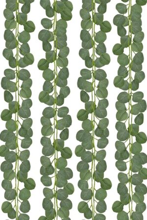 CQURE 12 Pack Eucalyptus Garland,Artificial Eucalyptus Leaves Table Greenery Garland Wreath Vines for Wedding Party Table Fireplace Bedroom Wall Room Decor