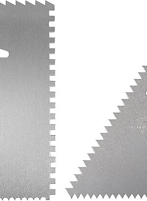 Ateco 1446 - 3 Sided Decorating Comb and 1447- 4 Sided Decorating Comb & Icing Smoother, 2 Pc Set,Silver