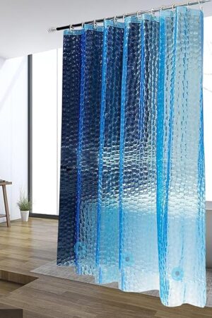 Blue Shower Curtain Liner, 100% Waterproof EVA 3D Shower Curtains with 3 Duty Heavy Bottom Magnets and 12 Rust Proof Grommets, 72x72 Weighted Shower Liner for Shower Stall, Bathtubs