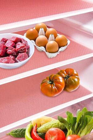 10Pcs Refrigerator Liners, Washable Fridge Liner Shelf Mats Refrigerator Pads for Cupboard Cabinet Drawer Home Kitchen Accessories Organization (Pink)