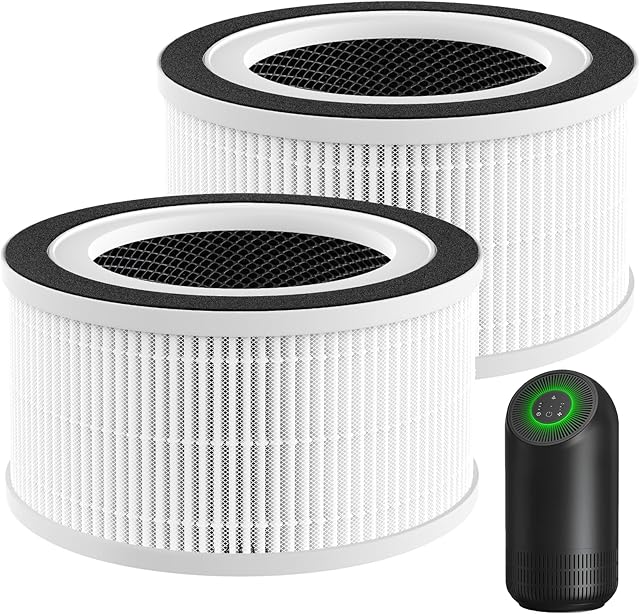 2 Pack Hepa Replacement Filter Compatible with Afloia Fillo/Halo/for Mooka Allo, 3-in-1 HEPA Filtration for Afloia Air Puri-fier Filter Replacement