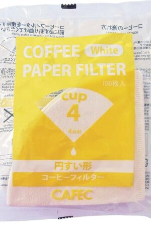 CAFEC Traditional cone-shaped paper filter cup4 (white) 100pcs/pack (One (1) Pack of 100)