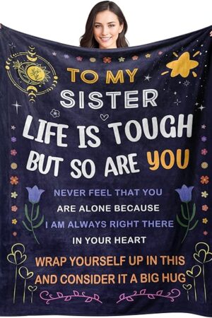 Birthday Gifts for Sister - Christmas Sister Gifts from Sisters, Brother for Adult Sisters - to My Sister Blanket - Present for Mothers Day Valentines Day - Throw Blanket 50"x60"