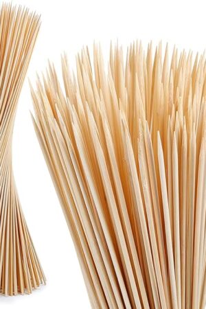 120 PCS Bamboo Marshmallow Roasting Sticks, SMores Skewers for Fire Pit, Extra Long 30 Inch Heavy Duty 5mm Thick Wooden SMores Sticks for Open Fire Pits Roaster Barbecue Hot Dog Camping Kebab Sausage