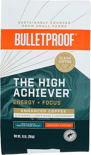 BULLETPROOF The High Achiever Enhanced Ground Coffee, 10 OZ