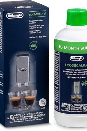 De'Longhi EcoDecalk Descaler, Eco-Friendly Universal Descaling Solution for Coffee & Espresso Machines, 16.90 oz (5 uses)