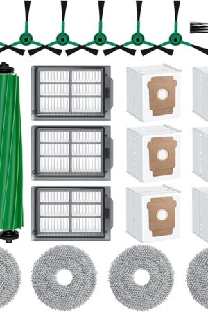 22 Pcs Accessories Kit for iRobot Roomba Plus 505/405 Combo Robot Vacuum, 2 Roller Brush, 4 Mop Pads, 3 Hepa Filters, 6 Side Brush, 6 Vacuum Bags Replacement Parts