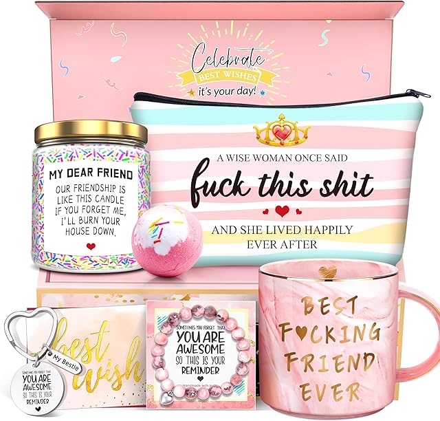 Birthday Gifts for Women Best Friends Friendship Gifts for Women Funny Gifts for Female BFF Female Bestfriend Bestie Scent Candles Coffee Mug Gifts for Friends Her Sister