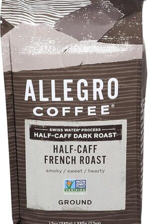 Allegro Coffee Half Caff, French Roast Ground Coffee, 12 oz