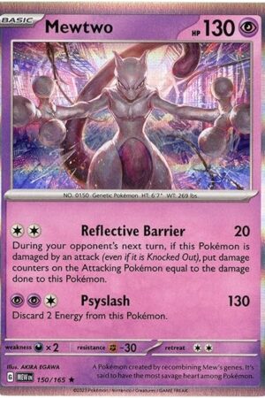 The Pokemon – Mewtwo – 150/165 - Scarlet & Violet - 151 English Holo Rare Card