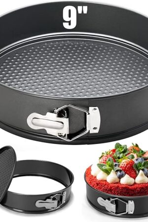 9 Inch Springform Pan Baking Pans Round Leakproof Nonstick Removable Bottom Bakeware for Cake, Cheesecakes, Pizza, and Quiches