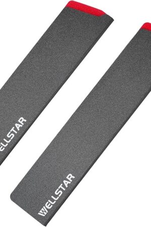 WELLSTAR Knife Edge Guards Set, 2 Piece Universal Blade Covers, BPA Free ABS Protective Blade Sheaths, Non-Scratch Felt Lining Kitchen Knives Covers (Knives not included)