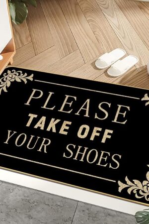 Welcome Mats Mat for Entrance Indoor and Outdoor 17 x 29 Inch Black