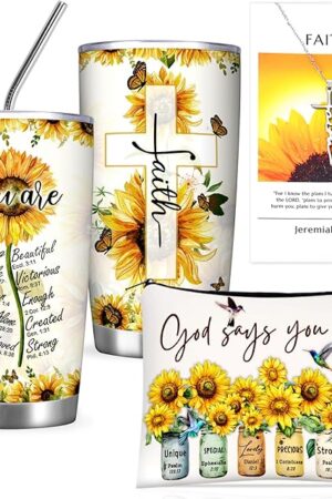 Christian Gifts For Women Faith, Sunflower Birthday Gifts For Women, Inspirational, Religious, Faith, Get Well Soon, Gift For Mom, Wife, Friend, Sister, Mothers Grandma- Gift box