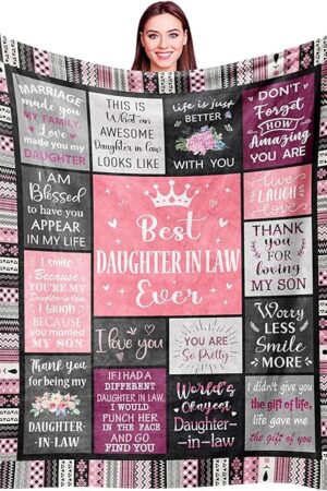 Daughter in Law Gifts from Mother in Law, Birthday Gifts for Daughter in Law, Future Daughter in Law Gifts, Christmas Mothers Day Wedding Gifts for Daughter-in-Law Throw Blanket 60"X50"
