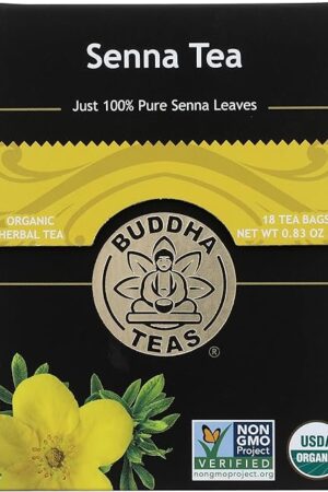Buddha Teas - Organic Senna Tea - Herbal Tea - For Health & Wellbeing - With Vitamins, Minerals & Antioxidants - Clean Ingredients - Caffeine Free - OU Kosher - 18 Tea Bags (Pack of 1)