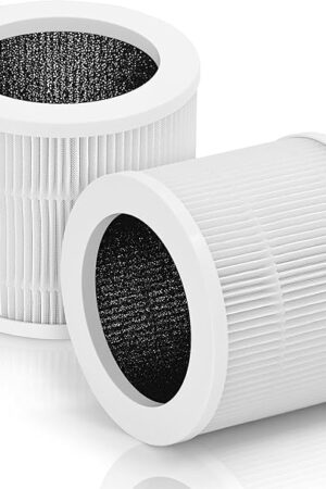 A1 Air Filter Replacement Set Compatible with VEWIOR Air Purifier Filter Replacement, Model HQSC-50, HQKJ-80, AMEIFU AP01W, KOIOS HQKJ-50 3-in-1 Filtration Efficient Air Cleaner 2 Packs