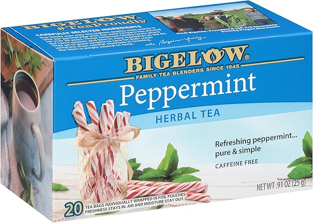 Bigelow Peppermint Caffeine Free Herbal Tea, 20 ct