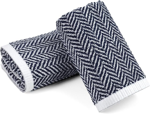 Cleanbear Hand Towels, 100% Cotton, 13 x 28 Inches, 2 Pack