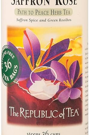 The Republic of Tea Saffron Rose Herbal Tea Bags, 36 Tea Bags