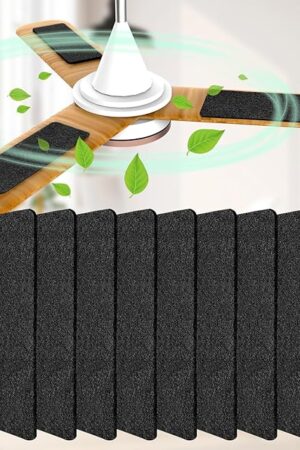 Ceiling Fan Filters for Blades, 10Pcs Activated Coconut Shell Carbon Ceiling Fan Air Purifier Pads, Easily Sticks Unscented Air Filters for Common Household Contaminants