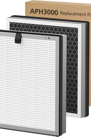 APH3000 Replacement Filter Compatible with KNKA APH3000 Air Purifier for Home Large Room Bedroom, 3-in-1 HEPA Activated Carbon Filter for Smoke, Dust, Pet Hair, Pollen, 2 Pack