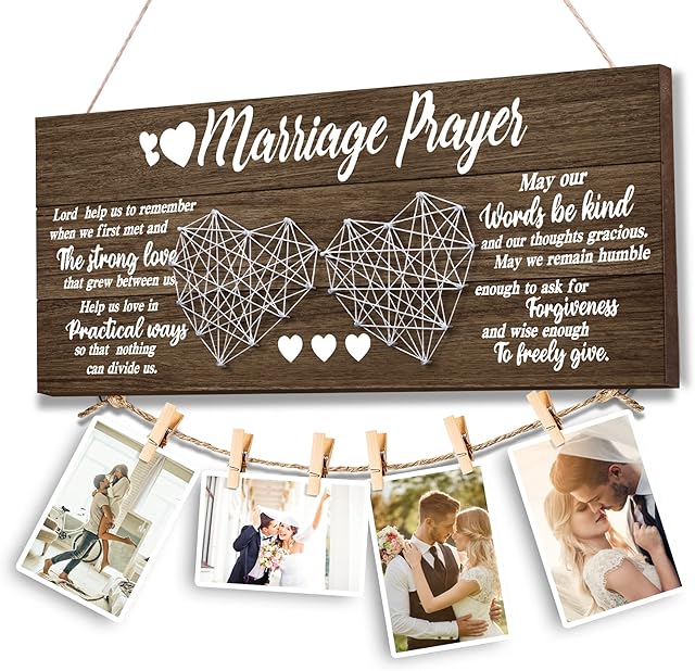 Wedding Gifts Bridal Shower Gifts for Bride and Groom Engagement Present for Wife NewlyWed Marraige Prayer Photo Holder