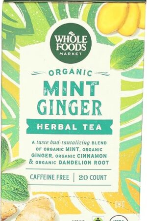 Whole Foods Market, Organic Mint Ginger Herbal Tea, 20 Count