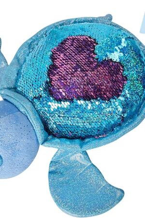 Athoinsu Reversible Sequins Stuffed Animal Sea Turtle Sparkly Soft Plush Toy Ocean Life Tortoise Throw Pillow Birthday Valentine's Day Plushie Gifts for Toddler Kids Boys and Girls, 12'' (Blue)