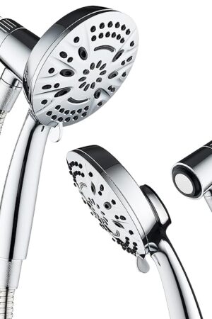 AquaDance New Magnetic Guidance Docking System - High-Pressure 8-setting Handheld Shower Head with Giant 5 inch Face, Magnetic Bracket, Extra-long 72 inch Stainless Steel Hose/All Chrome Finish