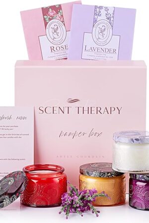 Aromatherapy Candle Gift Set for Women - Scented Home Decor & Pampering Present for Women's Day, Birthday, Bridesmaid, Anniversary with Sachets - Bridal Shower Gifts - Scented Candles for Home