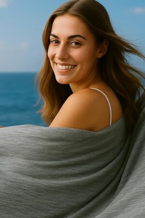 DOWNCOOL Cooling Blanket Queen Size, Grey Summer Blanket for Hot Sleeper and Night Sweats, Lightweight Soft Q-Max>0.4 Arc-Chill Cool Blanket