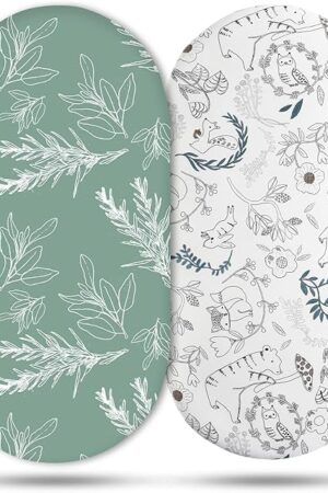 Bassinet Sheets for Baby Boy and Girl, Bassinet Sheet Neutral, Flexible for Different Bassinet Pad/Mattress