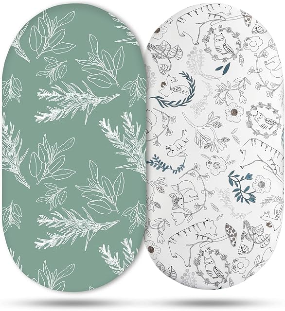 Bassinet Sheets for Baby Boy and Girl, Bassinet Sheet Neutral, Flexible for Different Bassinet Pad/Mattress