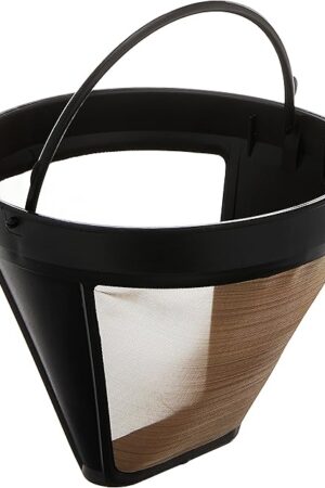 Braun Gold Tone Permanent Coffee Filter, Reusable #4 Cone Shaped, No Paper Filter Needed, Fits Coffee Makers Series 7 & Series 9, BRSC002