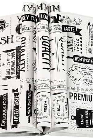 Wax Paper Sheets Deli Newsprint Food Basket Liners Sandwich Wrapping Paper Grease Resistant Waterproof Wrapping Tissue Hamburger Picnic Tissue for Baking Kitchen 8.3 x 9.8 Inch(150 Pcs)