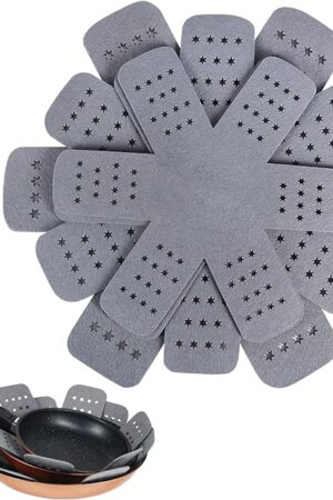 BYKITCHEN Pan and Pot Protectors, Larger & Thicker Pan Protectors with Stars, Set of 6 and 3 Different Sizes, Pot Protectors for Stacking and Protecting Your Cookware