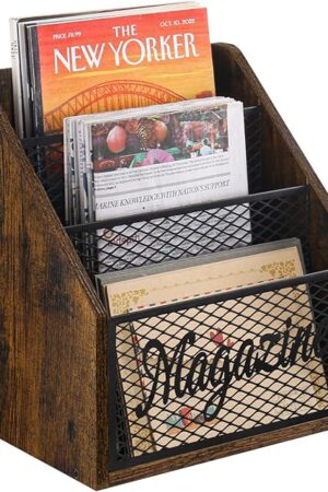 YINMIT Magazine Holder, Stepped 3 Tier Magazine Rack Floor, Magazine Storage Basket, Folder Organizer Bin for Magazines,Books,Newspapers,Tablets