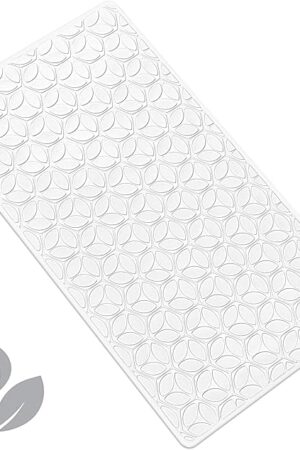 WRISIN Bathtub Mat 100% Rubber 16 × 28 Inch White