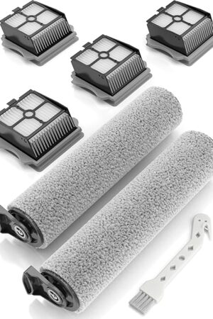 Accessories Kit Compatible With Tineco iFloor 3 and Floor One S3 - Set of 2 Vacuum Cleaner Roller Brushes & 4 Filters Replacement by Apex Essentials