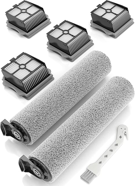 Accessories Kit Compatible With Tineco iFloor 3 and Floor One S3 - Set of 2 Vacuum Cleaner Roller Brushes & 4 Filters Replacement by Apex Essentials