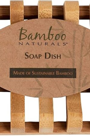 Bar Soap Dish for Sink or Shower, Odor Resistant Tray, Sustainable Bamboo Wood Holder, Great for Bathrooms and Kitchens