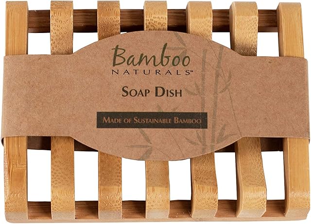 Bar Soap Dish for Sink or Shower, Odor Resistant Tray, Sustainable Bamboo Wood Holder, Great for Bathrooms and Kitchens