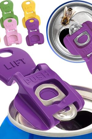 Complete Cover Easy Tab Opener New and Improved 6PK Beverage Barricade 2.0 by Avant Grub. Colorful Drink Can Protector Cap for Soda, Beer, Coke Shields From Bugs, Bees, Dust at the Party, BBQ, Beach