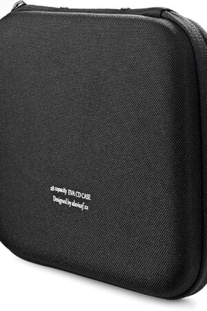 alavisxf xx CD Case, 28 Capacity EVA Protective DVD Case Portable Zipper CD Case Holder Disc Storage Organizer Wallet Bag for Car Home Travel (28 Capacity, Black28)