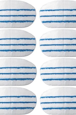 8 Pack Steam Mop Pads for PurSteam ThermaPro 10-in-1 Steam Mop Washable Reusable Pads by Flammi