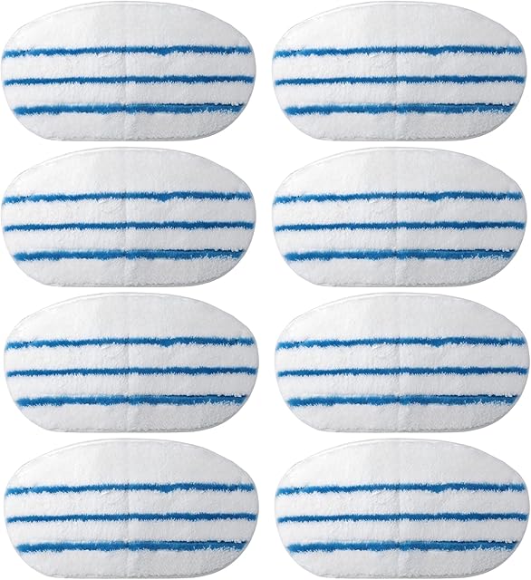 8 Pack Steam Mop Pads for PurSteam ThermaPro 10-in-1 Steam Mop Washable Reusable Pads by Flammi