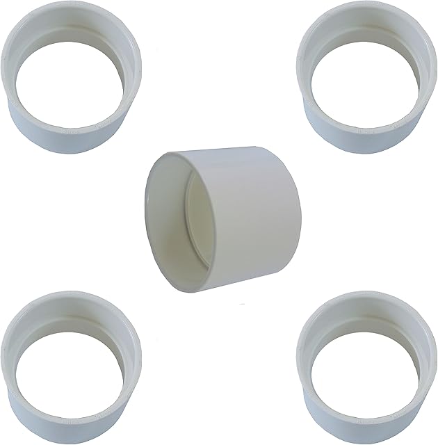 Central Vacuum Coupling - Built-in PVC Pipe Fitting - Coupler - 5 Pack